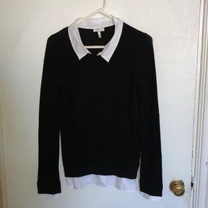 Joie Black Sweater White Collar NWOT sz S